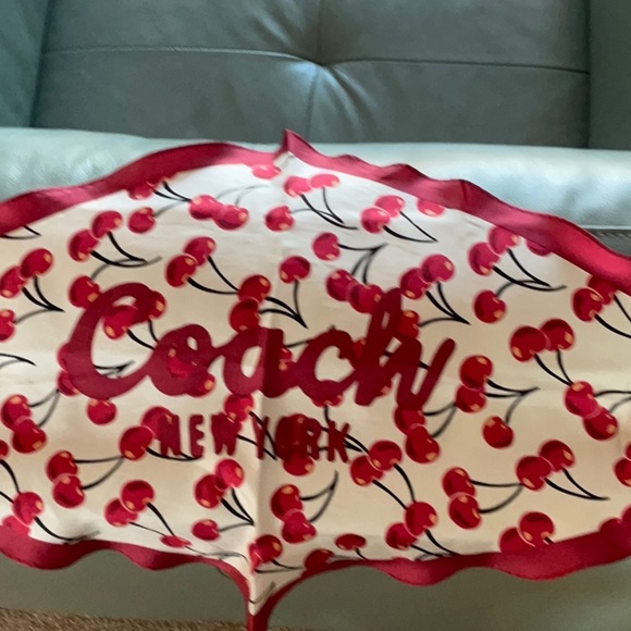 Coach Diamond Cherry Silk Scarf - Picture 7 of 10